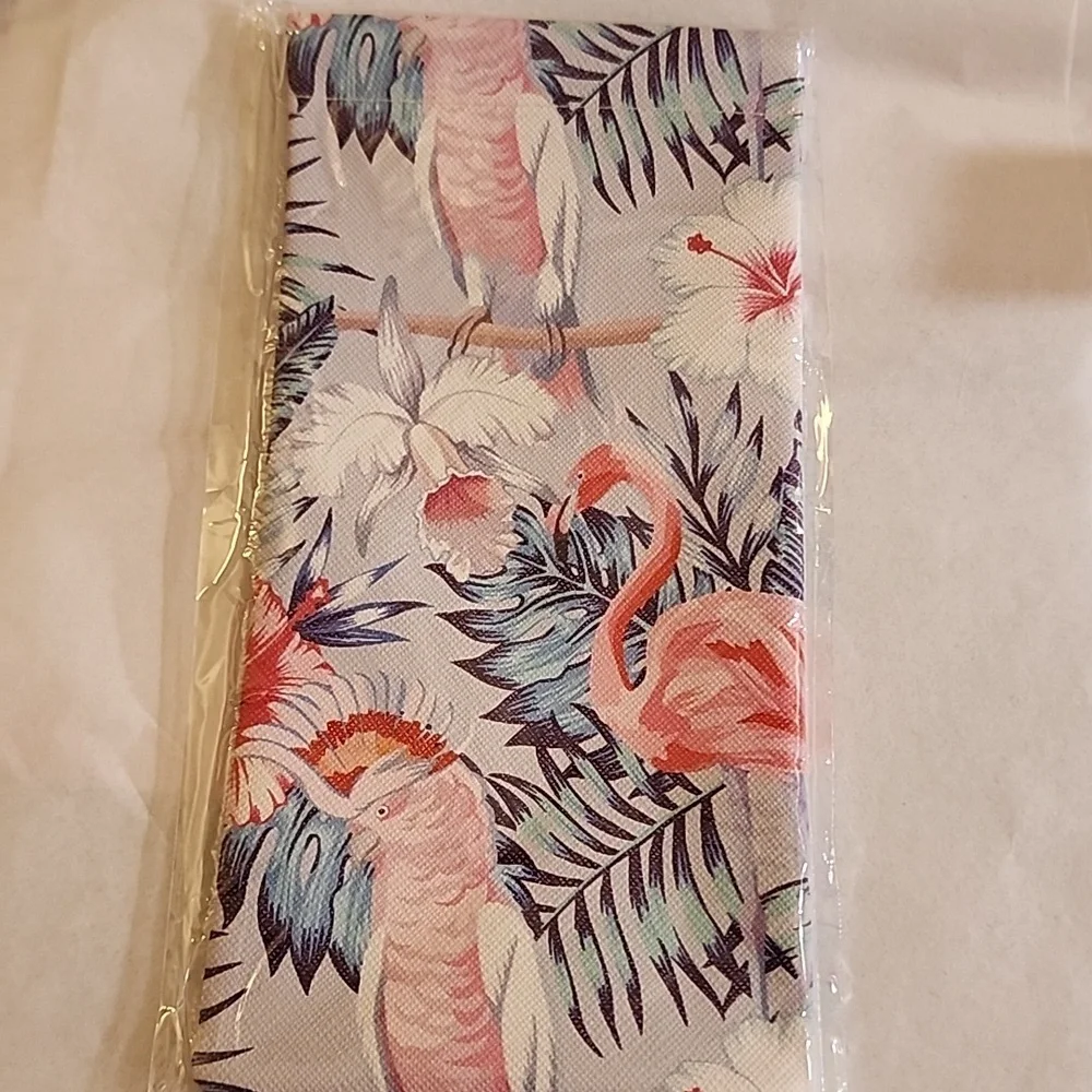Sunglass EYEGLASS CASE EXTRA LARGE TROPICAL BIRD PATTERN Tension Closure